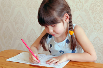 Girl performs an exercise