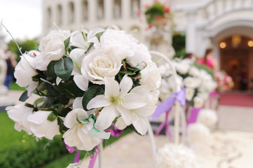 White Roses on Stand