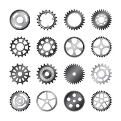 set of gear wheels vector