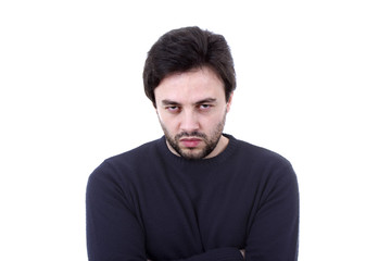 Young casual man portrait on a white background
