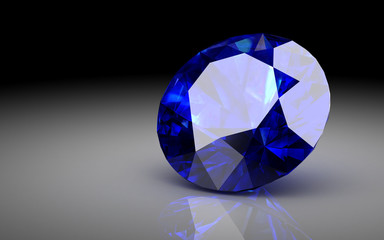 Fototapeta na wymiar blue sapphire (high resolution 3D image)