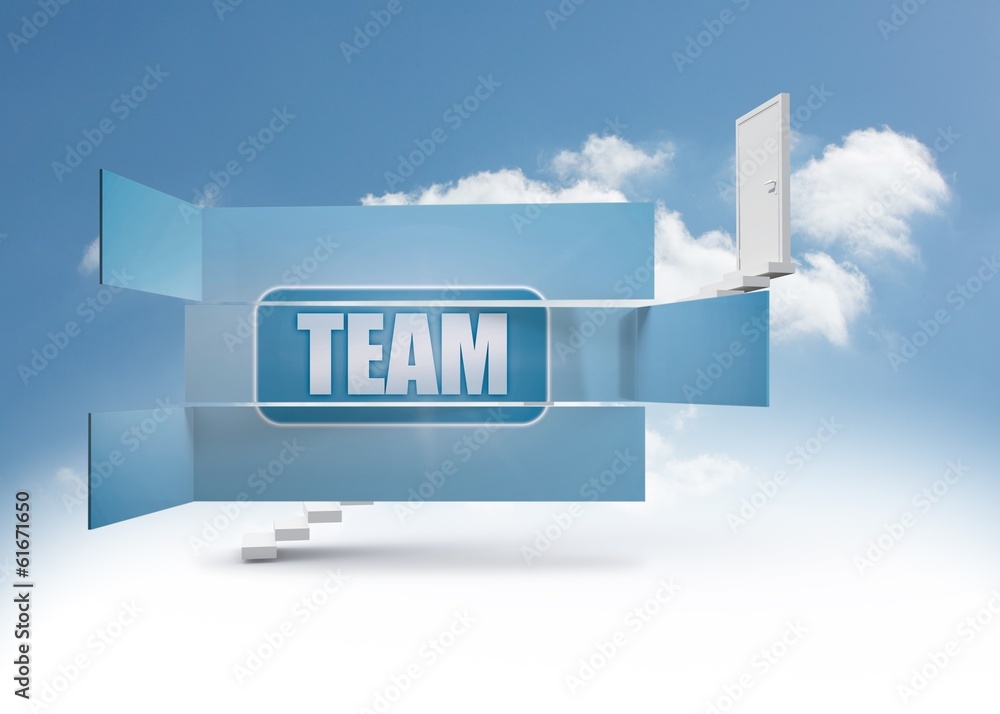 Poster Composite image of team banner on abstract screen