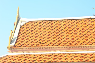 Temple roof tile in thai style