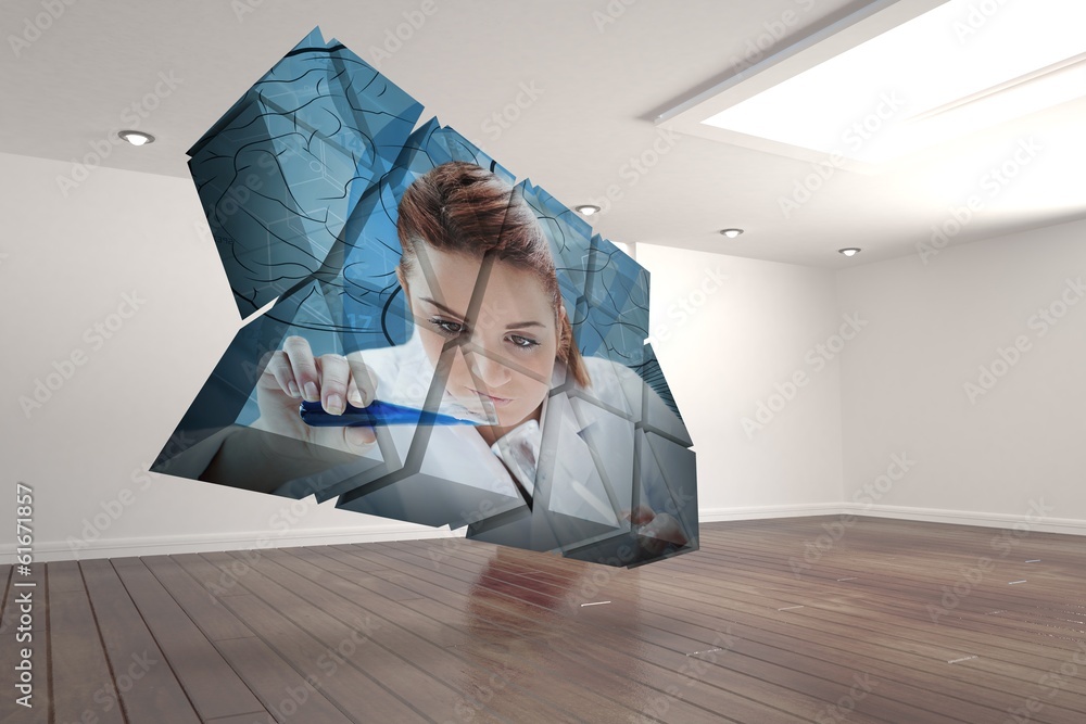 Aufkleber Composite image of scientist on abstract screen