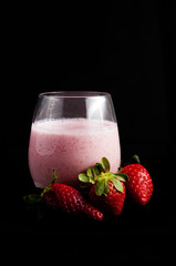 Milkshake of strawberries