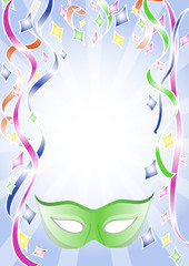 sfondo carnevale mascherina e coriandoli