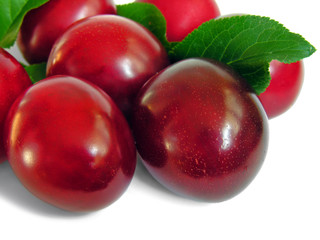 ripe plum,isolated on white