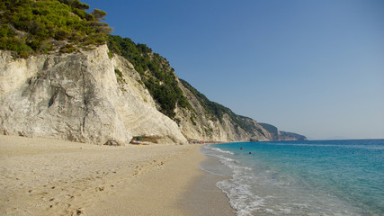 Fototapeta na wymiar Egremni beach in Lefkada, Ionion sea, Greece