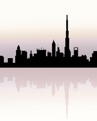 City skyline at evening-vector