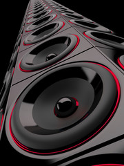 Bass Tower Rot - Lautsprecherboxen © styleuneed