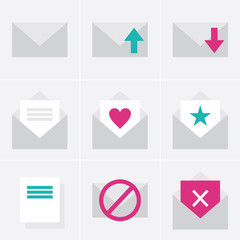 mail, envelope, letter, love, heart, vector, illustration, icon,