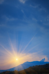 Sunset over the mountains