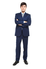Smiling full length businessman