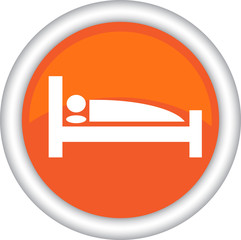Красный векторный знак с изображением кровати