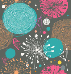 Seamless decorative pattern with abstract details