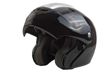 Black, glossy motorcycle helmet - 61682223