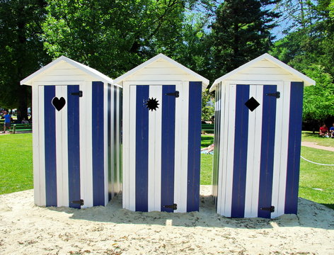 Cabine de plage Bleu Blanc
