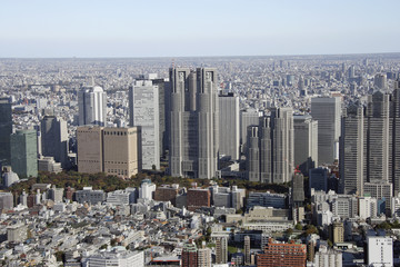Aerial view of Shinjuku subcenter areas