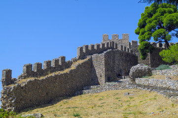 Fototapeta na wymiar Outer Castle wall in Nafpaktos central Greece