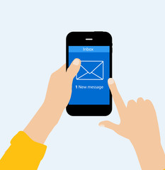 Inbox Mail Flat Concept Vector Illustration