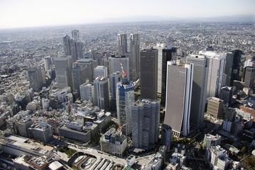 Aerial view of Shinjuku subcenter areas