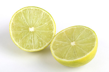Fresh lime fruit on white background