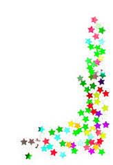 confetti colorful frame space isolated on white