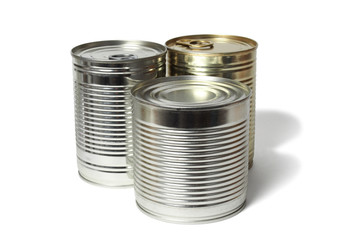 Tin Cans on White