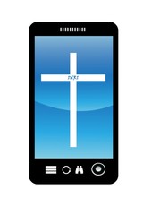 Croix dans un téléphone mobile