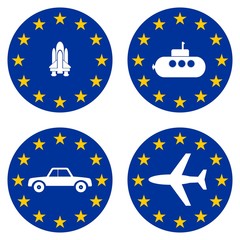 Transports dans 4 drapeaux europ&eacute;ens