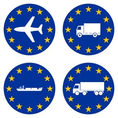 Transports dans 4 drapeaux européens