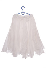 white flared skirt