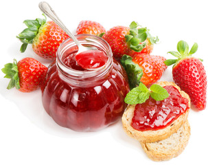 strawberry jam and berries