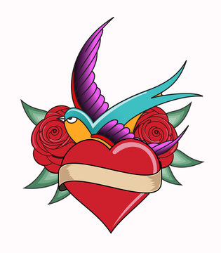 heart tattoo emblem