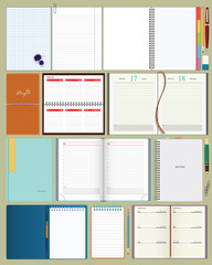 collection of vector notebooks - obrazy, fototapety, plakaty