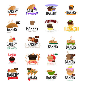 Bakery Icons Set - Isolated On White Background