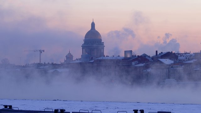 4k, Winter in Saint-Petersburg, Russia, 19 JAN 2013 time lapse