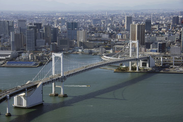 Fototapeta na wymiar Aerial view of Rainbow Bridge areas