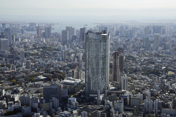 Obraz premium Aerial view of Roppongi areas