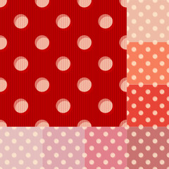 seamless red polka dots striped pattern