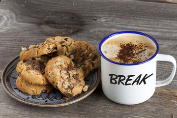 Plate of cookies and a pot of coffee