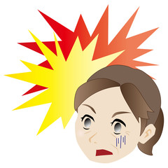 驚く中年の女性