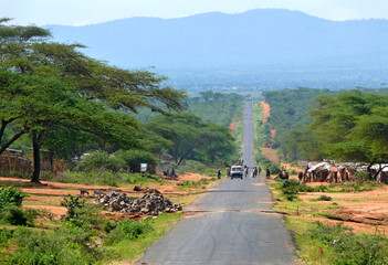 MEGA, ETHIOPIA - NOVEMBER 26, 2008: Life in the village. The cen