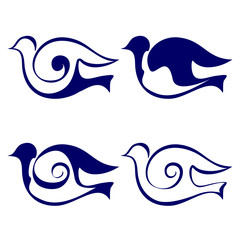 Obraz premium Bird icon set vector illustration