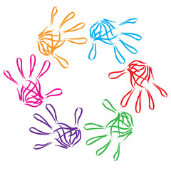 Conceptual child hand circle