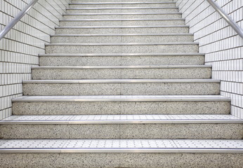 white stair concrete