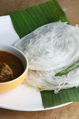 Idiyappam - String hoppers - a culinary specialty in Kerala.