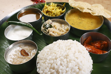 Malabar Thali - a selection of different dishes