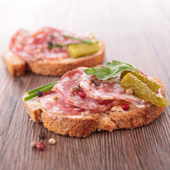 bread with salami