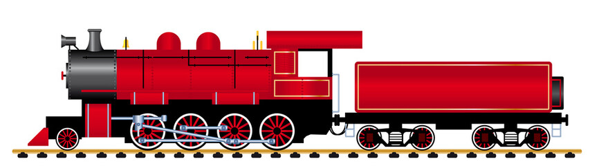 steam locomotive with wagon